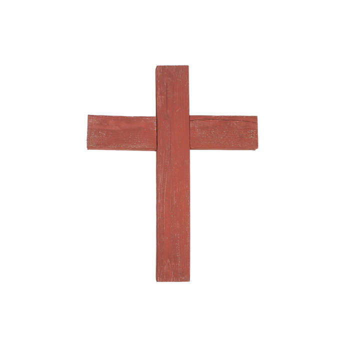 Rustic Christian 15 in. x 12 in. Old Reclaimed Wood Cross