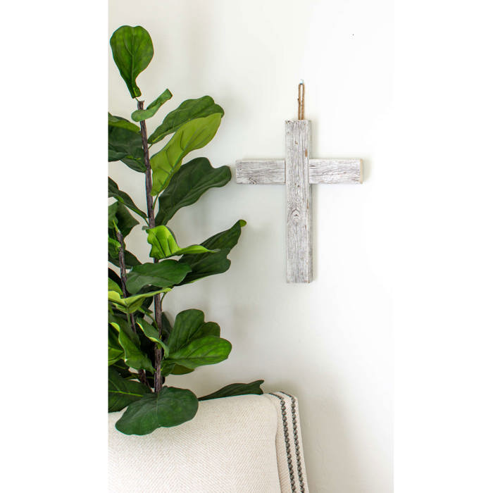 Rustic Christian 15 in. x 12 in. Old Reclaimed Wood Cross