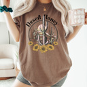 Large Espresso Desert Honey Comfort Colors Tee, Desert Sunflower Tee