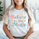 XXL White Believe In The Magic Graphic Tee, Theme Park Magic Shirt