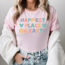  Happiest Place On Earth Graphic Tee, Theme Park Shirt, Magical Mouse Graphic 
