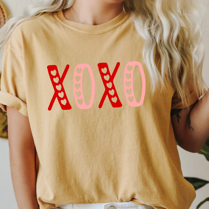 XOXO Hearts Comfort Colors Tee, Valentines Day Graphic Tee, Hugs And Kisses Shirt  