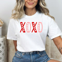 XL White XOXO Hearts Comfort Colors Tee, Valentines Day Graphic Tee, Hugs And Kisses Shirt  