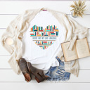  Books Are My Love Language Graphic Tee, Book Shelf Shirt 