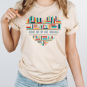 XXL Cream Books Are My Love Language Graphic Tee, Book Shelf Shirt 