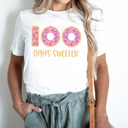 XXL White 100 Days Sweeter Donut Adult Graphic Tee, 100 Days Of School Teacher Shirt