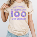 XXL Cream Donut You Know My Students Are 100 Days Smarter Adult Graphic Tee, 100th Day Of School Teacher Shirt 