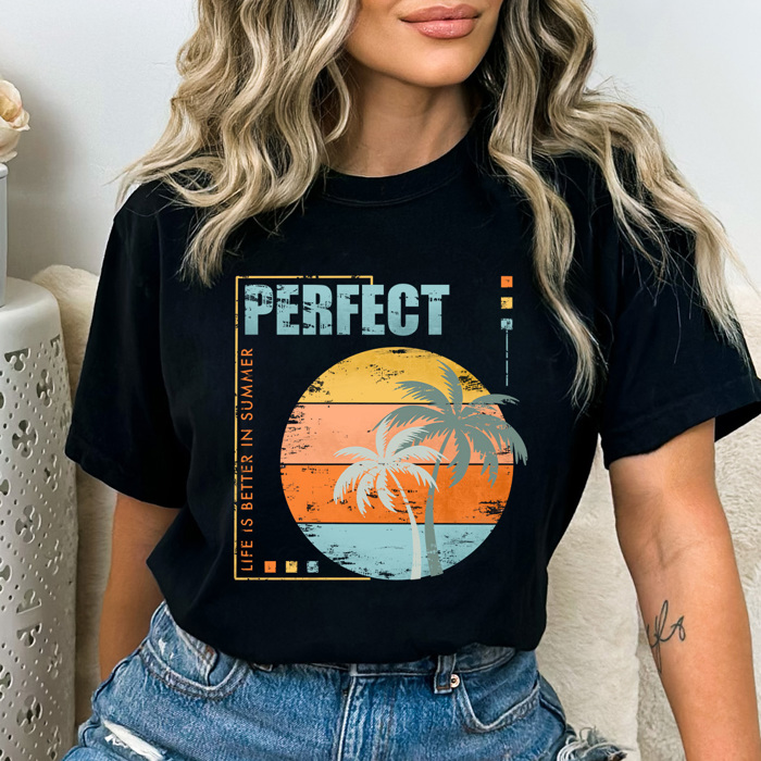 Life Is Better In Summer Comfort Colors Tee, Palm Tree Beach Shirt, Perfect Summer Tee