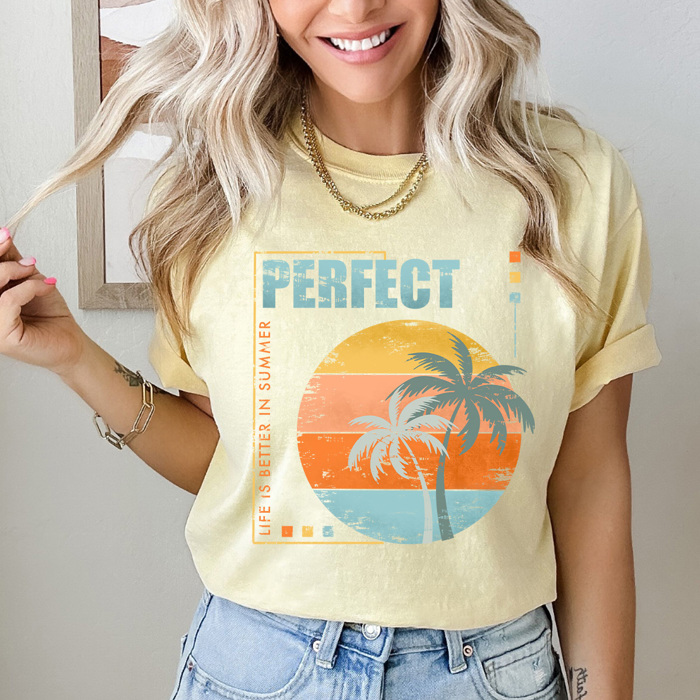 Life Is Better In Summer Comfort Colors Tee, Palm Tree Beach Shirt, Perfect Summer Tee