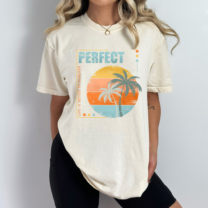 Life Is Better In Summer Comfort Colors Tee, Palm Tree Beach Shirt, Perfect Summer Tee