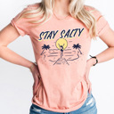 XXL Sunset Stay Salty Beach Graphic Tee, Sunset Beach Shirt, Swimming Tee 