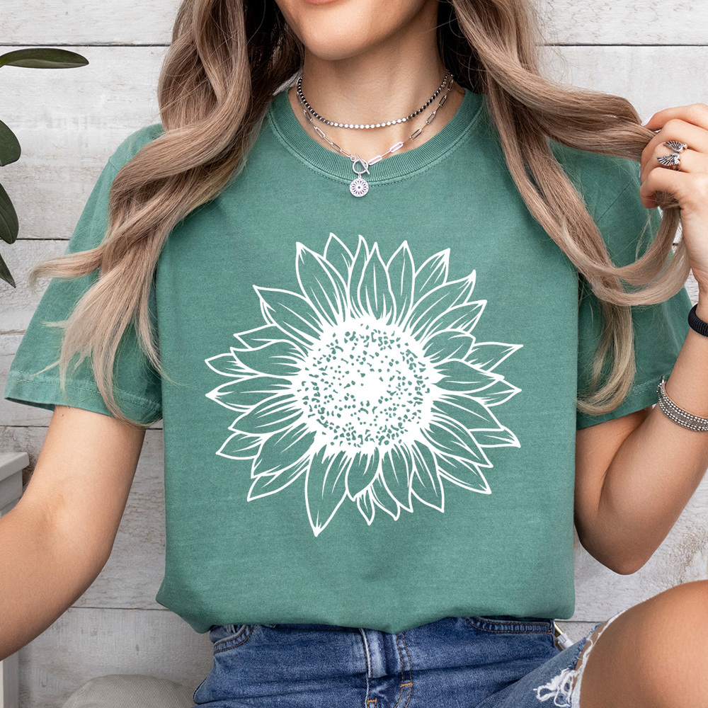 Sunflower Comfort Colors Tee, Fall Flower Shirt