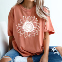 XXL Yam Sunflower Comfort Colors Tee, Fall Flower Shirt