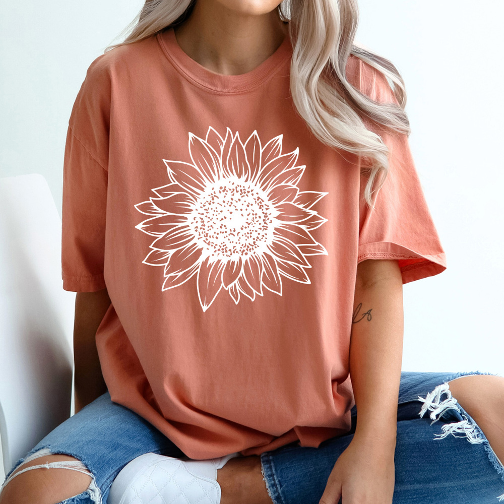 Sunflower Comfort Colors Tee, Fall Flower Shirt