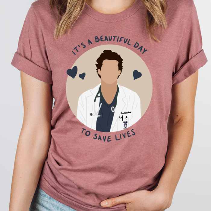 It's A Beautiful Day To Save Lives Graphic Tee, TV Show Valentines Shirt