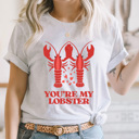 XXL Ash Grey You're My Lobster Graphic Tee, TV Show Valentines Shirt