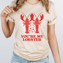 XXL Cream You're My Lobster Graphic Tee, TV Show Valentines Shirt