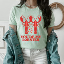 XXL Mint You're My Lobster Graphic Tee, TV Show Valentines Shirt