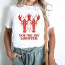 XXL White You're My Lobster Graphic Tee, TV Show Valentines Shirt