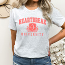 Large Black Heartbreak University Graphic Tee, Galantines Day Shirt 