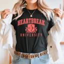 Large Cream Heartbreak University Graphic Tee, Galantines Day Shirt 