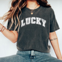 XXL Pepper Lucky Distressed Comfort Colors Tee, St Patrick's Day Shirt, Good Luck Tee