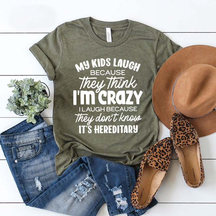 My Crazy Is Hereditary Graphic Tee, Funny Crzy Family Shirt, Funny Sarcastic Tee