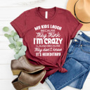 XXL Maroon My Crazy Is Hereditary Graphic Tee, Funny Crzy Family Shirt, Funny Sarcastic Tee