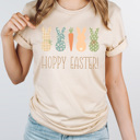 XXL Cream Hoppy Easter Cute Bunnies Graphic Tee, Easter Spring Shirt, Spring Time Shirt