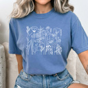 Wild Flower Patch Comfort Colors Tee, Simplistic Floral Shirt, Spring Tee
