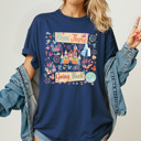 XXL Navy Been There Going Back Theme Park Graphic Tee, Colorful Theme Park Printed Shirt 