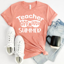 XXL Sunset Teacher Off Duty For Summer Graphic Tee, Schools Out Shirt, Last Day Of School Tee