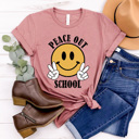  Peace Out School Smiley Graphic Tee, Summer Brake Shirt, Teacher Tee