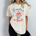 XXL Ivory Freedom Is Sweet Comfort Colors Tee, Patriotic Watermelon Character Shirt, 4th Of July Fire Works Tee