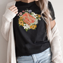  Flower Vintage Book Graphic Tee, Reading Floral Novel Shirt 