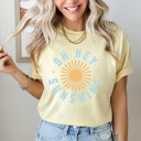 Large Butter Oh Hey Sunshine Comfort Colors Tee, Summer Sun Shirt, Sunshine Summer Graphic Tee