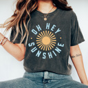 Large Pepper Oh Hey Sunshine Comfort Colors Tee, Summer Sun Shirt, Sunshine Summer Graphic Tee