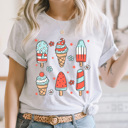 XXL Ash Gray Patriotic Summer Popsicles Graphic Tee, Summer Fun Shirt, 4th Of July Tee, Summer Barbeque  