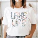 XL White Lake Life Basic Graphic Tee, Floral Summer Shirt, Summer Lake Trips Tee 