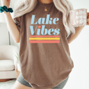 XL Espresso Lake Vibes Comfort Colors Tee, Summer Lake Trip Shirt, Boat Life Tee
