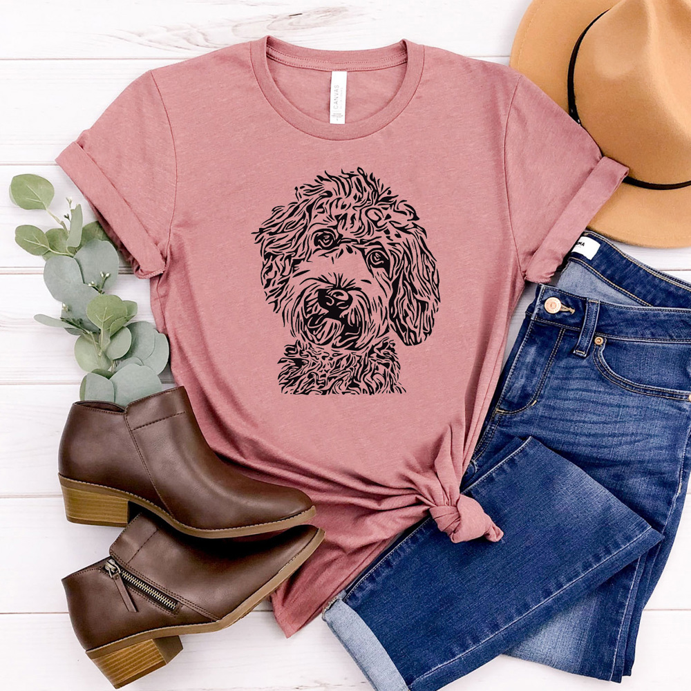 Doodle Dog Graphic Tee, I Love My Dog Shirt, Puppy Tee 