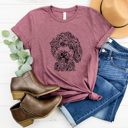 Large Plum Doodle Dog Graphic Tee, I Love My Dog Shirt, Puppy Tee 