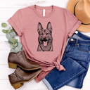 Medium Mauve Shepherd Dog Graphic Tee, I Love My Dog Shirt, Puppy Tee 