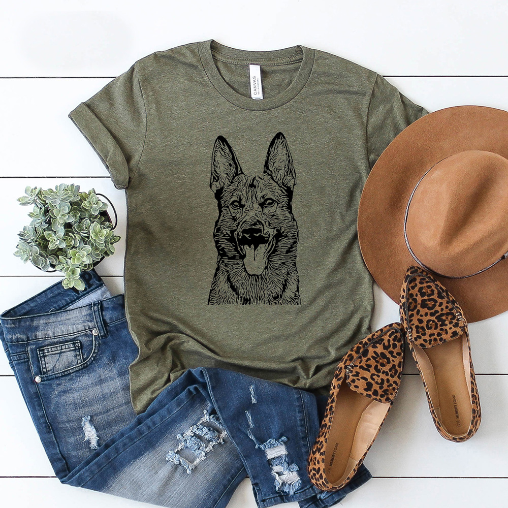 Shepherd Dog Graphic Tee, I Love My Dog Shirt, Puppy Tee 