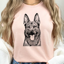 XXL Peach Shepherd Dog Graphic Tee, I Love My Dog Shirt, Puppy Tee 