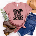 Large Mauve Pitbull Dog Graphic Tee, I Love My Dog Shirt, Puppy Tee 