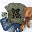 Large Olive Pitbull Dog Graphic Tee, I Love My Dog Shirt, Puppy Tee 