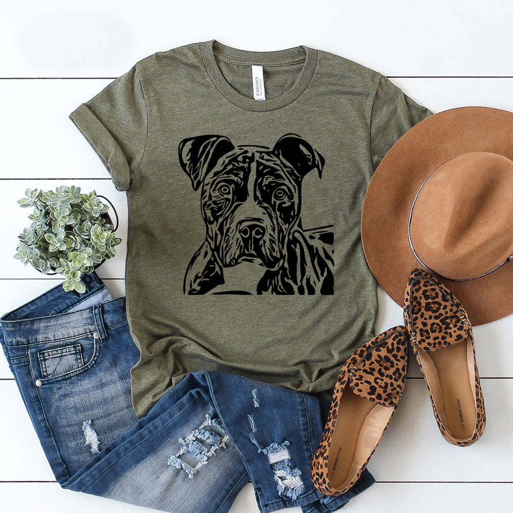 Pitbull Dog Graphic Tee, I Love My Dog Shirt, Puppy Tee 