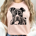 Large Peach Pitbull Dog Graphic Tee, I Love My Dog Shirt, Puppy Tee 