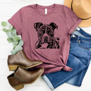 Large Plum Pitbull Dog Graphic Tee, I Love My Dog Shirt, Puppy Tee 